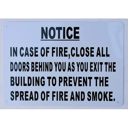 

in CASE of FIRE Close All Doors Behind You Sign (White Reflective Aluminium 7X10)(ref-2022-4)