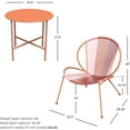 thumbnail image 5 of Grand Patio Outdoor Acapulco 3-Pc Steel Woven Rope Low Lounge Bistro Set, Red, 5 of 8