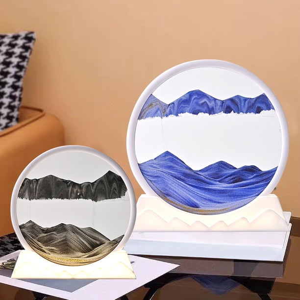 Fiudx Ofertas Del Día Arte De Arena En Movimiento 3D, Decoración De Reloj De Arena Giratorio De 360 ° De 7.87 Pulgadas, Arte Creativo Arte De Arena Movimiento Líquido Sala De Estar Dormitorio Lámpara
