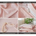 thumbnail image 4 of MooMee Duvet Cover Set 100% Washed Cotton Linen Like Textured Breathable 2 Piece (Pale Pink, Twin), 4 of 6