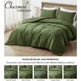 thumbnail image 5 of Chezmoi Collection Cliff 3-Piece Lightweight Cooling Comforter Set, Oversized King, Rayon Derived from Bamboo & Polyester Blended, Soft Breathable Bedding for Hot Sleepers, Olive Green, 5 of 9