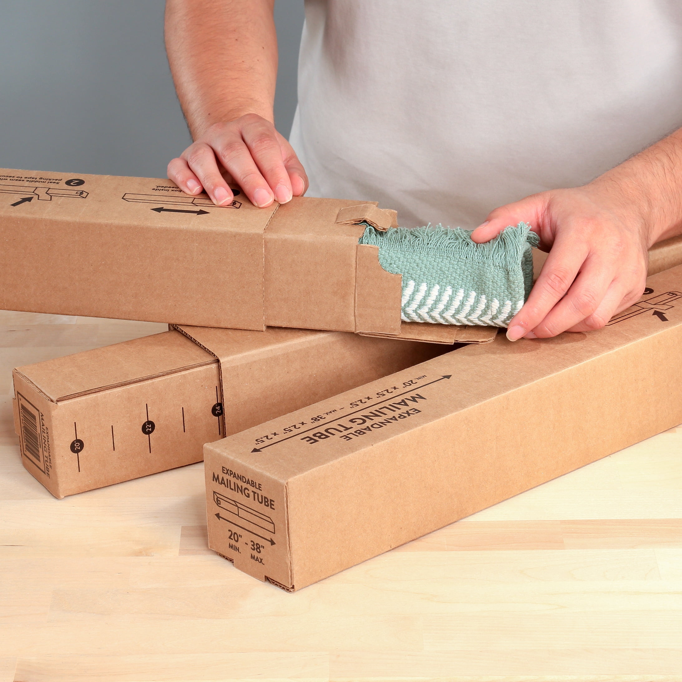 Pen+Gear Corrugated Telescoping Mailing and Shipping Tube, 20” x 2.5” x 2.5” - 38” x 2.5” x 2.5”, 1 Count