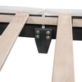 thumbnail image 5 of Full Size Bed, Upholstered Leather Platform Bed With Rabbit Ears Headboard, 10 Wood Slats, Up To 250LBS Bearing Capacity For Bedroom, No Spring Box Required White As shown, 5 of 7