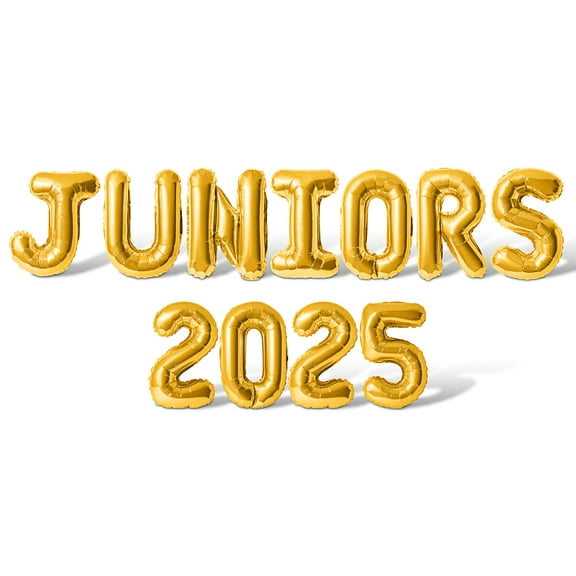 Letter Balloons - JUNIORS 2025 16" Inch Alphabet Letters Foil Mylar Balloon Junior Year Party Banner (Gold)