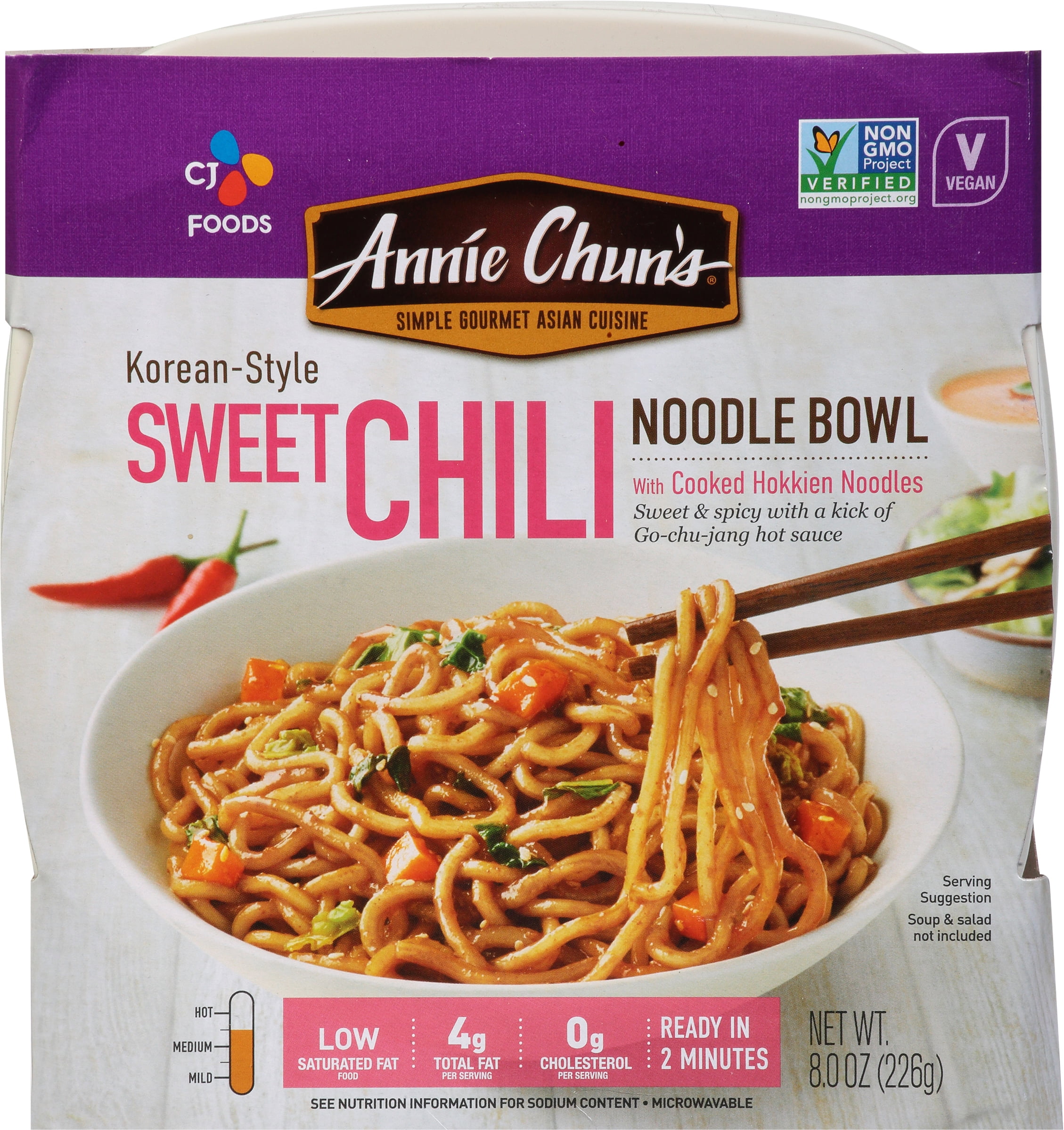Annie Chun's Korean Sweet Chili Noodle Bowl Meal, Shelf Stable, 8 oz