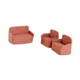 thumbnail image 4 of 3x Sofá en miniatura para casa de muñecas, escala 1/12, muebles para sala de estar de casa de muñecas Rojo, 4 of 9