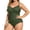 Army Green, variant on Plus Size One Piece Swimsuit Women V Neck Ruched Tummy Control Bathing Suit Swimwear