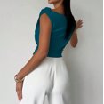 thumbnail image 3 of AUNVITO Women's Summer Tank Top Asymmetric Shoulder Sleeveless V-Neck Fitted Casual Minimalist Style, 3 of 4