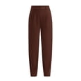 thumbnail image 1 of Pantalones PRETTYGARDEN de tiro alto, largo hasta el tobillo, color café, talla S, 1 of 8
