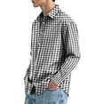 thumbnail image 5 of FGVCTG Mens Plaid Shirts Casual Classic Long Sleeve Collar Button Down Shirts Daily Outdoor Casual Shirt Black L, 5 of 7