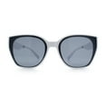 thumbnail image 5 of Womens Collasible Folding Oversized Cat Eye Plastic Sunglasses White - Black, 5 of 8