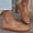 Brown, variant on Women's Perforated Bow Mule Loafers Round Toe Faux Suede Slip On Backless Non Slip Casual Flat Mules For Daily Wear Blue 9