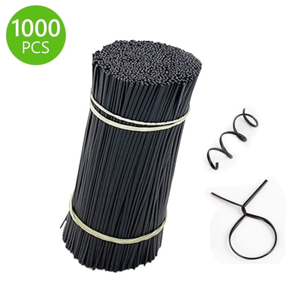 Tripumer 1000 Pcs Coated Iron Twist Ties Plastic Twist Tie Plant Ties for Plants Party Cello Candy Gift Bags Cake Black