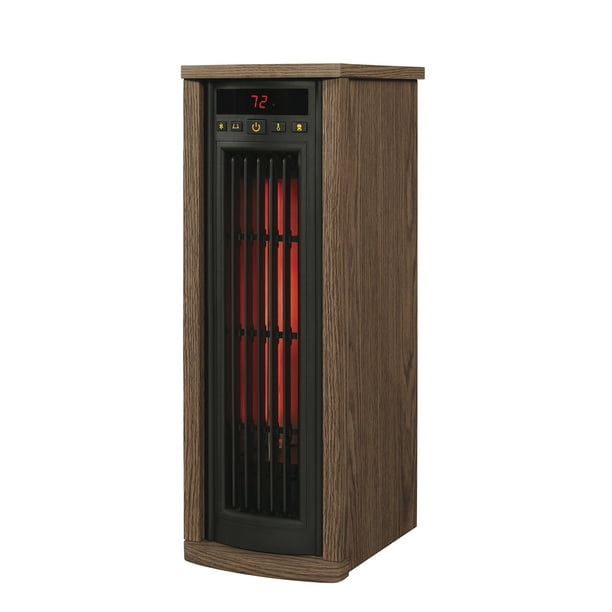 Portable Electric Infrared Quartz Oscillating Tower Heater, Oak
