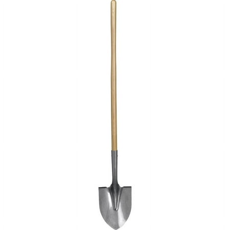Corona SS10000 16 Gauge Tempered Steel Round Point Shovel With 48  Wood Handle