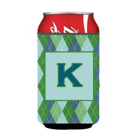 

Letter K Initial Monogram - Blue Argoyle Can Or Bottle Hugger