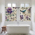 thumbnail image 4 of Farmhouse Flowers Kitchen Curtains 45 Inch Length, Country Spring Floral Branches Birds Tiers Curtains for Bathroom Bedroom Cafe, Light Filtering Small Window Treatment Drapes 2 Panels 42"Wx45"L, 4 of 8