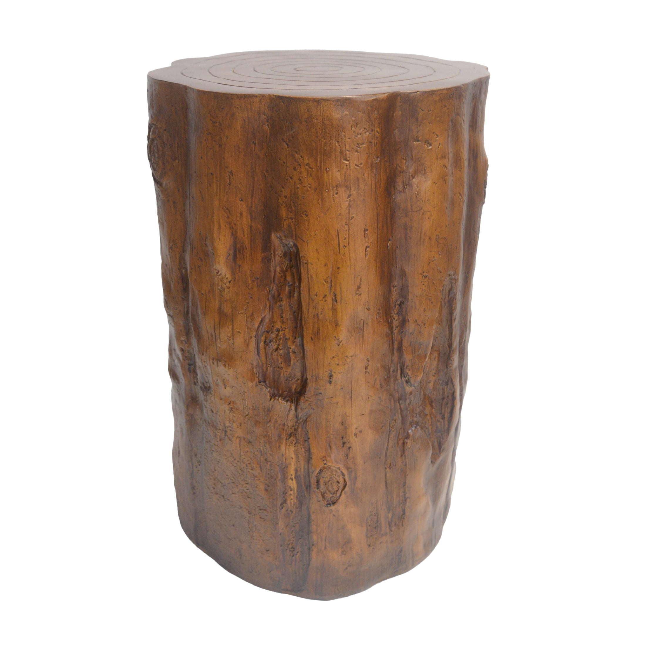 Christopher Knight Home 24.8" Outdoor Indoor Tree Stump MGO Side Table, Distressed Wood Grain, Brown