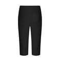 thumbnail image 6 of YanHoo Men's Linen Cotton Capri Pants Big and Tall Loose Fit Elastic Waist Beach Yoga Pants Summer Wide Leg Baggy 3/4 Pants with Pockets Black,L, 6 of 7
