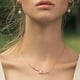 thumbnail image 3 of Collar de clavícula de perlas para mujer, colgante de perlas de doble barra de plata dorada Nec, 3 of 5