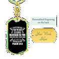 thumbnail image 3 of Refuge In Him Psalm 34:8 Stainless Steel or 18k Gold Premium Swivel Dog Tag Keychain, 3 of 10