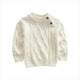 thumbnail image 2 of Cowsor Toddler Neck Ribbed Knit Sweater Baby Boys Girls Fall Winter Cozy Soft Warm Pullover Chunky Striped Sweatshirt, 2 of 5