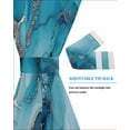 thumbnail image 4 of Turquoise Modern Blackout Curtains French Door Curtains for Door Window, Teal Grey Marble Textured Privacy Drapery for Patio/Sidelight Doors, 1 Panel with Tieback, 54 x 40 Inches, 4 of 6