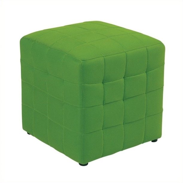 Office Star Détour Tissu Pouf Cube en Vert