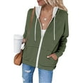 thumbnail image 7 of Mlzmgr Jackets for Women Long Sleeve Athletic Workout Hoodies Zipper up Coats with Pockets Womens Sweatshirts, 7 of 7