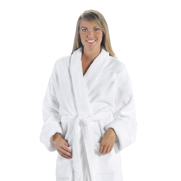 Tahoe Microfleece Shawl Collar Robe-Color White