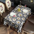 thumbnail image 2 of Black Daisy Flower Checkered Pattern Rectangle Tablecloth 60"x120",Waterproof Polyester Rectangle Table Cloth, Wipeable Spillproof Polyester Tablecloth for Dining, Camping, Indoor and Outdoor, 2 of 6