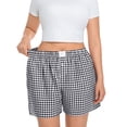 thumbnail image 5 of Cueply Plus Size Boxer Shorts for Women Summer Casual Lounge Sleep Plaid Shorts Gingham Pajama Y2K Beach Bottoms, 5 of 9