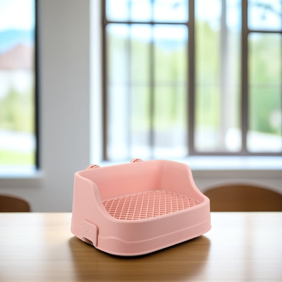 LOLIPPYY Small Litter Pan Plastic Pink 1 Pcs for Guinea Pig with Prevent Waste Contact