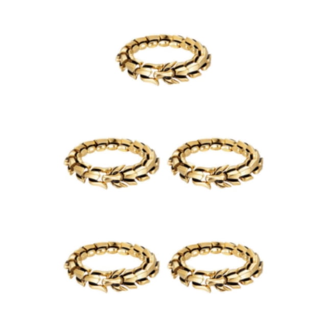 maskred Fashionable Gothic Punk Dragon Scale Bangle 48 inches Durable and Striking Gold 9.05 Inch 5Set