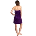 thumbnail image 2 of TowelSelections Women's Wrap Adjustable Cotton Terry Shower Bath Gym Cover Up with Snaps Medium/Large Purple, 2 of 2