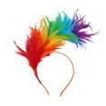 thumbnail image 2 of Red Black Feather Fascinator Headband Elegant Party Hair Accessory for Wedding Cocktail Event, 2 of 6