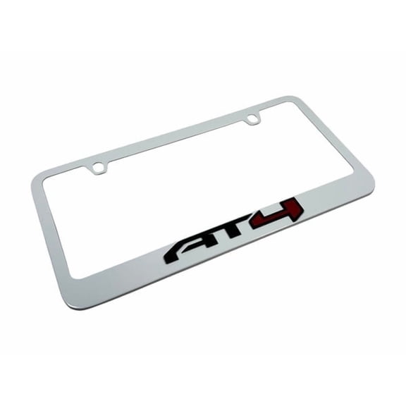 GMC AT4 White Zinc Metal License Plate Frame Official Licensed