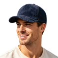 thumbnail image 2 of Suede Baseball Cap for Men Women Curved Brim Mesh Back Breathable Trucker Hat, 2 of 5