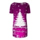 thumbnail image 4 of Camiseta Impresa con Cuello en V de Manga de Raglan de la Parte Trasera Larga Delantera Corta de las Mujeres de Navidad, Vacaciones Informales, 4 of 5