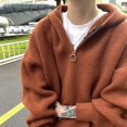 thumbnail image 2 of Suéter tipo cárdigan con cuello en V y rombos artísticos, cárdigan para hombre, abrigo de primavera y otoño, suéter de lana a cuadros de estilo universitario, 2 of 6