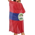 thumbnail image 4 of HELLHERO Belize Flag Print Beach Kimono - Lightweight Breathable Swimsuit Cover Up | Perfect for Tropical Vacations, Poolside & Beach Trips - Women's Loose Fit Summer Wear, 4 of 6