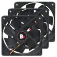 thumbnail image 1 of High Airflow PC Case Fan - 120 mm 3 Pin Dual Ball Bearing Cooling Fan with Thin Blades and Long Life. 3000 RPM Computer Fan for Desktop CPU Coolers, Radiators. 6.6 W 12v Fan (3 Pack), 1 of 1