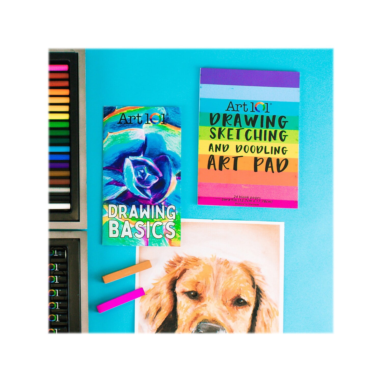 Art 101 Draw, Sketch, and Doodle Multifunctional Art Set with 111 Pieces for Children to Adults