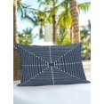 thumbnail image 4 of Outdoor Pillows Waterproof, Navy Blue Striped Throw Pillows with Inserts Included, Farmhouse Stripes Geometric Abstract Indoor Outdoor Decorative Lumbar Pillow for Bed/Couch/Patio 12"x20", 1Pcs, 4 of 8