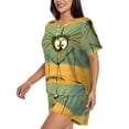 thumbnail image 2 of Lsque Quirky Cartoon 123 Women's Short-Sleeved Pajama Set - 2 Piece Soft and Lightweight Sleepwear Set-Large, 2 of 9