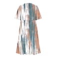 thumbnail image 5 of Tnhcen Women's Casual Plus Size 3XL Pocket Round Neck Short Sleeve Print Maxi Dress, 100% Polyester Flowy Dress, Casual Summer Dress with Pockets, 5 of 5