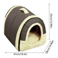 thumbnail image 3 of COM1950s Dog Bed House,Indoor Pet Bed with Removable Washable Cover,Self Warming Cat and Small Dog Bed with Mat,Cozy Plush Faux Shag Burrow Bed for Pets,Supportive Raised Rim,Medium Size, 3 of 8
