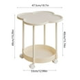 thumbnail image 5 of YOTQUSKI 2 Tier Rolling Side Table, Round Eend Table, Small Side Table, Blossom Pattern Small Tables for Patio, Yard, Balcony, Garden, Living Room, Bedroom, 5 of 5