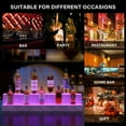 thumbnail image 3 of LED Lighted Liquor Bottle Display Shelf, 24 Inch Bar Display Shelf, DIY Illuminated Bottle Shelf with App & Remote Control, 2 Step Freestanding Holding Bottles for Home Bar, Party, Grey, 3 of 5