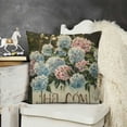 thumbnail image 2 of YINGXI Blue Hydrangea Throw Pillow Covers Bless This Home Sweet Home Flower Welcome Spring Summer Decor Farmhouse Decorative Throw Pillows Cases Outdoor Decorations 18x18in, 2 of 5
